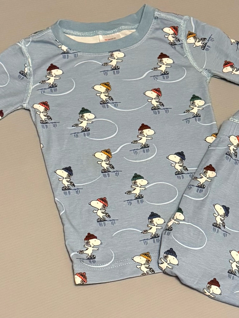 Hanna Andersson Light Blue Snoopy Skate Pajama Set